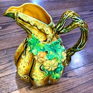 Vintage- Sapota Gourd Pitcher-10” Like New Amazing as a vase in your MCM home.